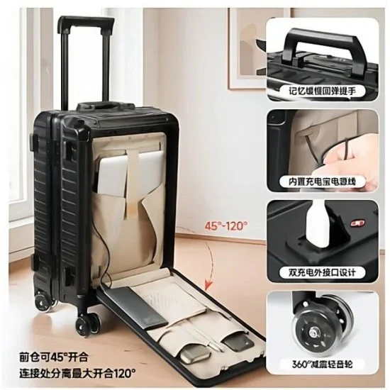 Tigernu T-N1059 Multifunctional Trolley Cabin Bag - Black